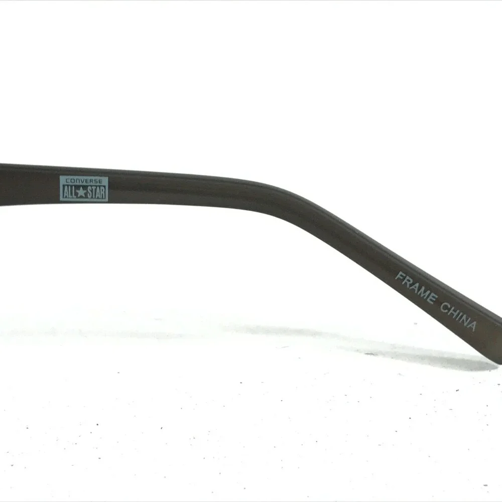 Converse Eyeglasses Frames Q030 BLACK Round Horn Rim Side Logos 49-17-135